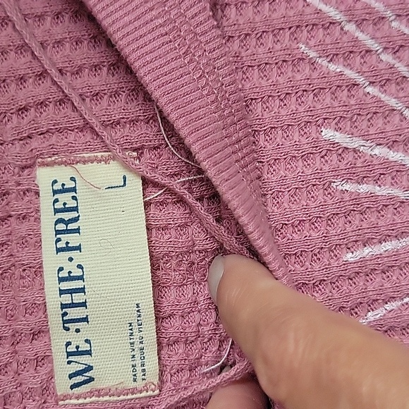 Free People forget me not long sleeve t-shirt in wine - Picture 4 of 7